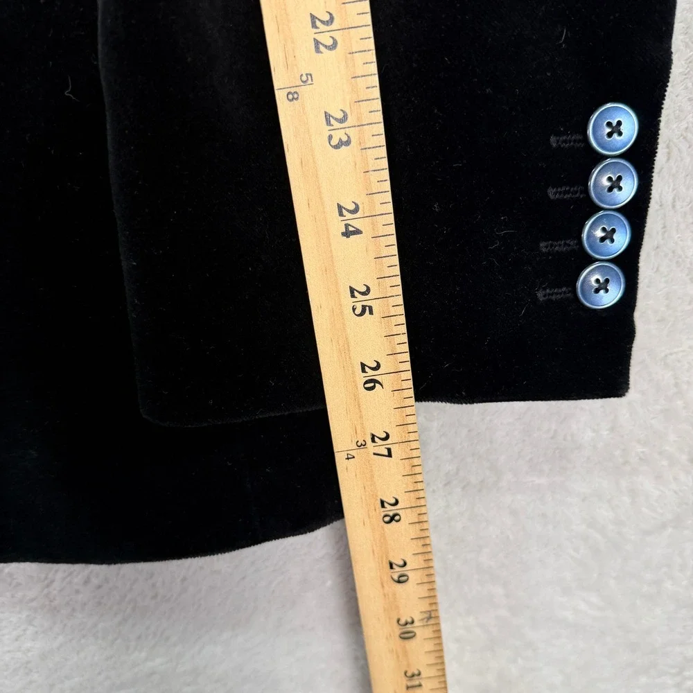 Robert Graham Mens 50L Classic Fit Black Velvet Blazer Peak Lapel Floral Lining